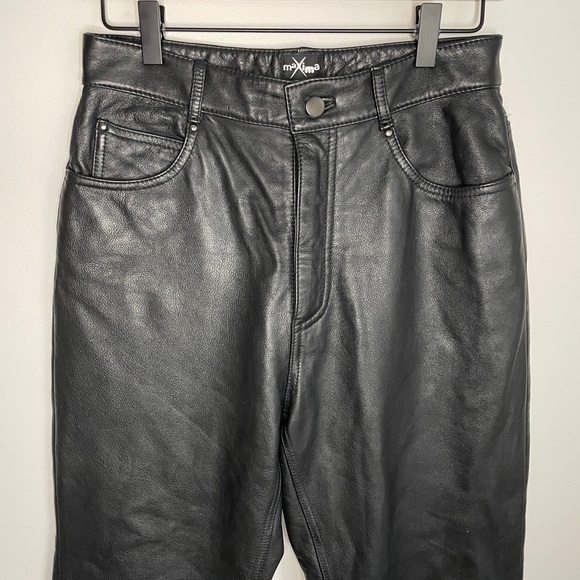 Wilsons Maxima Genuine Black Leather High Waist Pants in Women’s Size 8 Vintage - Picture 3 of 8